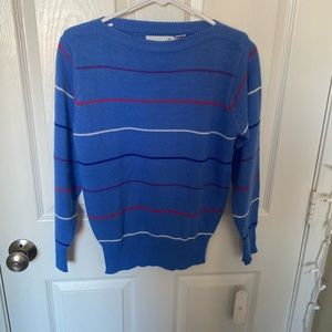 NWT Vintage Cornflower Blue Striped Sweater